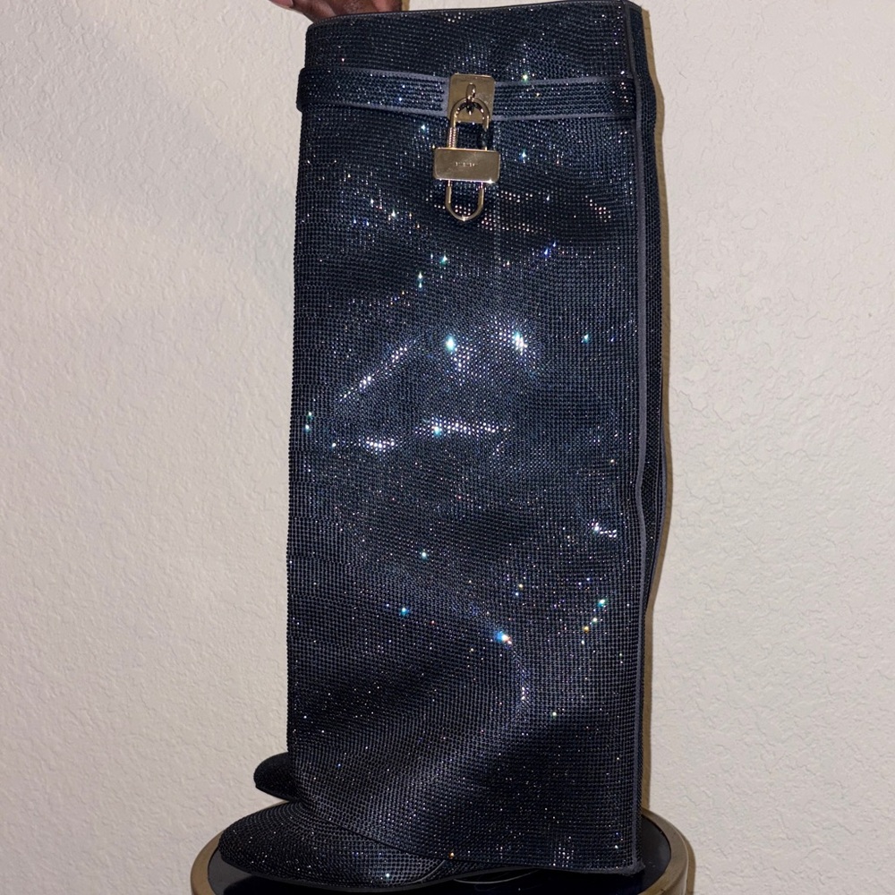 Givenchy Black Sparkle Heeled Boots